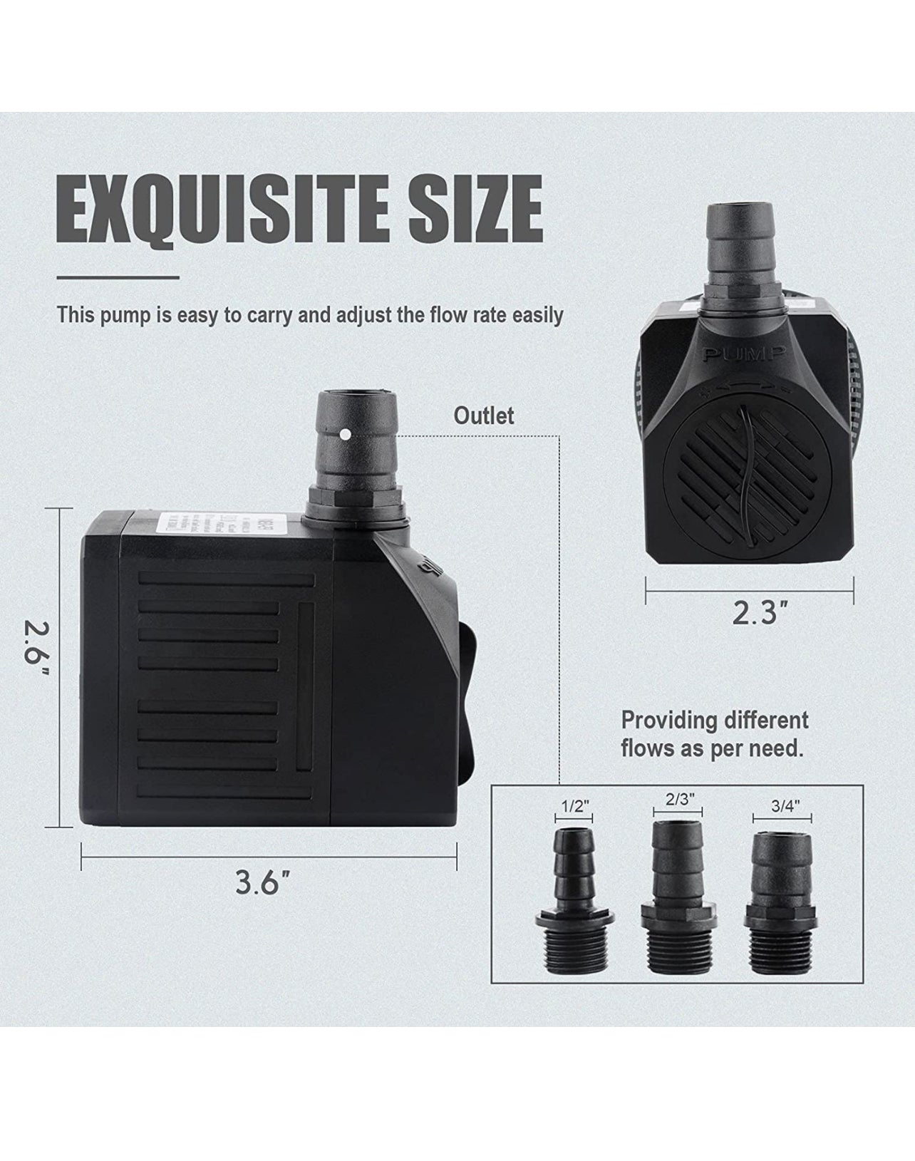 550 GPH Submersible Water Pump - 3D Root Labs